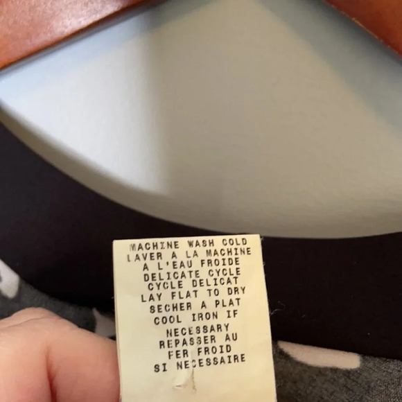 VINTAGE Max Studio Wrap Dress Black White Retro Print V-neck Size S - Picture 8 of 10